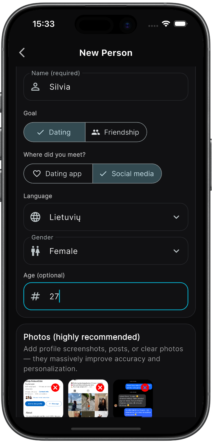 Create Person Profiles